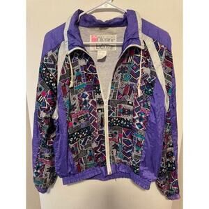 Woman's Vintage OLYMPIC EXPOSURE Purple and Black‎ Windbreaker